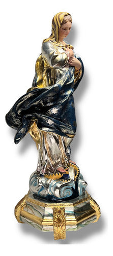 Inmaculada Concepción De María Modelo Antiguo Bruñido 90cm