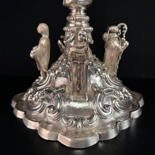 Caliz De Plata Pieza Única Cincelado A Mano 28cm