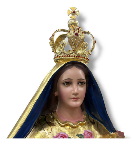 Virgen De La Candelaria En Hoja De Oro Y Acabado Fino 108cm