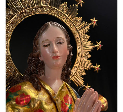 Inmaculada Concepcion De Maria  Talla  Madera 87cm Oro Fino