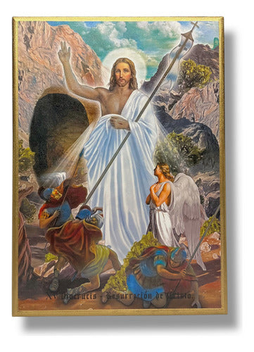Juego De Viacrucis En Acabado Dorado 42cm X 30cm (15 Pzas)
