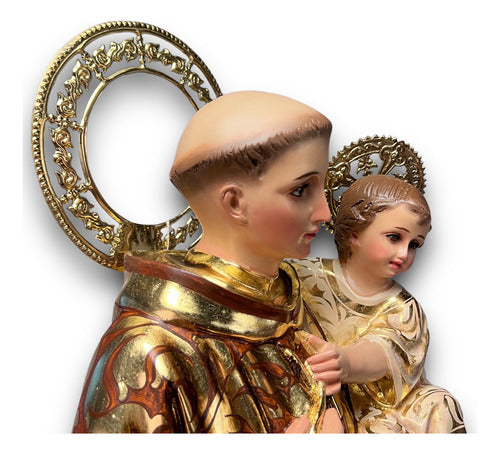 Escultura De San Antonio De Padua Estofado 95cm