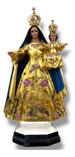 Virgen De La Candelaria En Hoja De Oro Y Acabado Fino 108cm