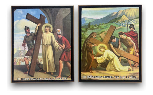 Juego De Viacrucis 42 x30  (15 Piezas)