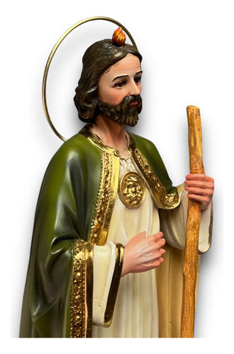 Figura De San Judas Tadeo 48cm Filetes En Hoja De Oro
