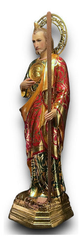 San Judas Tadeo 88cm Al Óleo Hoja De Oro Tipo San Hipolito