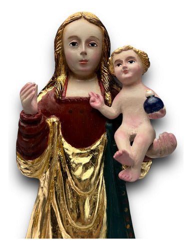 Nuestra Señora De Los Remedios Con Hoja De Oro 26cm