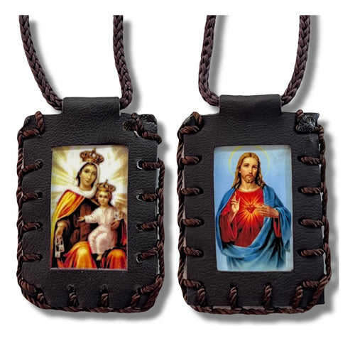 Escapulario Sagrado Corazón Con Virgen Del Carmen