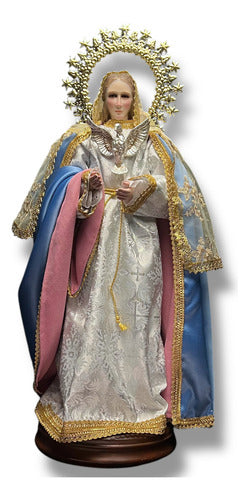 Virgen De La Encarnación Para Vestir Y Bruñida 70cm