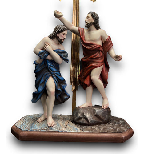 San Juan Bautista Y Jesús O Bautismo De Jesús En Madera 30c