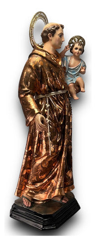 San Antonio De Padua Decorado En Hoja De Cobre 107cm