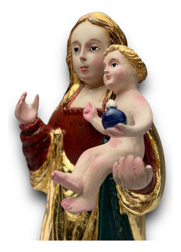 Nuestra Señora De Los Remedios Con Hoja De Oro 26cm