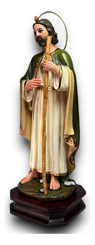 Figura De San Judas Tadeo 48cm Filetes En Hoja De Oro
