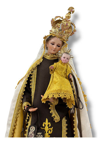 Virgen Del Carmen Para Vestir Y Bruñida Con Accesorios 60cm
