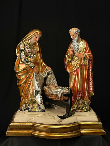 San Joaquín, Santa Ana Y María Niña Estofada En 48cm X 43cm