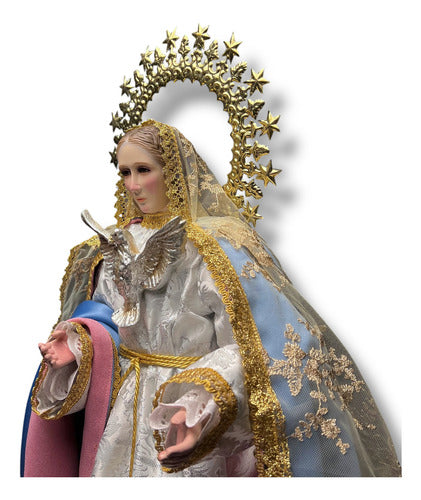 Virgen De La Encarnación Para Vestir Y Bruñida 70cm