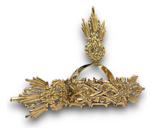 Corona De Espinas #6 Con 3 Potencias Baño De Oro