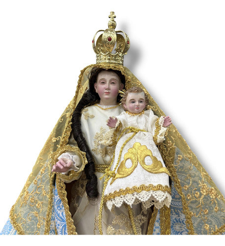 Virgen De La Candelaria Tallada En Madera  40cm