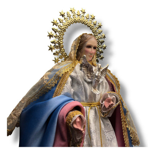 Virgen De La Encarnación Para Vestir Y Bruñida 70cm