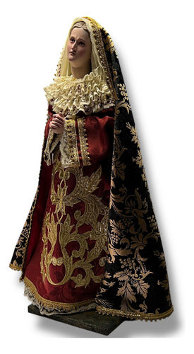 Dolorosa O Virgen De Los Dolores Para Vestir Y Bruñida 60cm