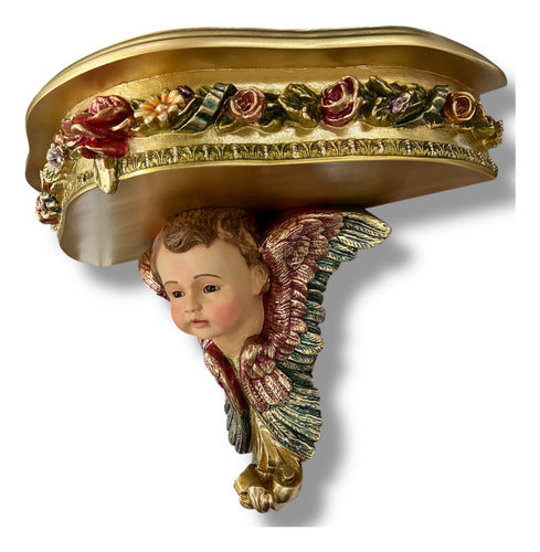 Repisa Con Querubín Terminado Fino 57cm X 40cm