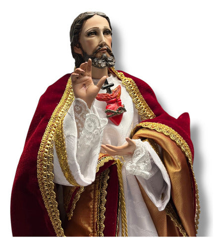 Sagrado Corazón De Jesús Para Vestir Articulado 45cm