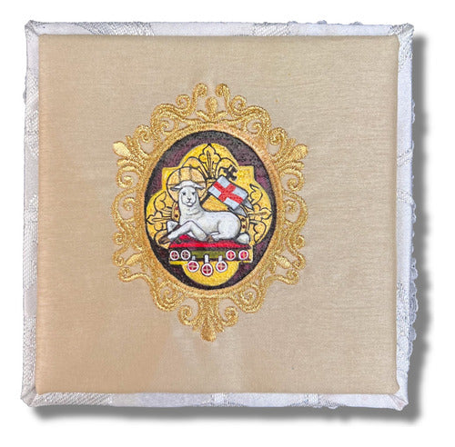 Palia Litúrgica Bordada Pintada A Mano Sacristia Cordero