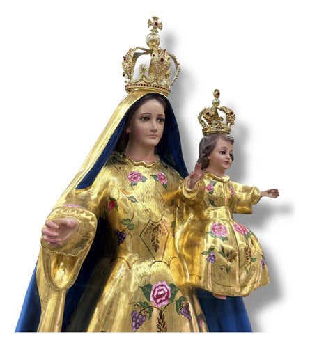 Virgen De La Candelaria En Hoja De Oro Y Acabado Fino 108cm