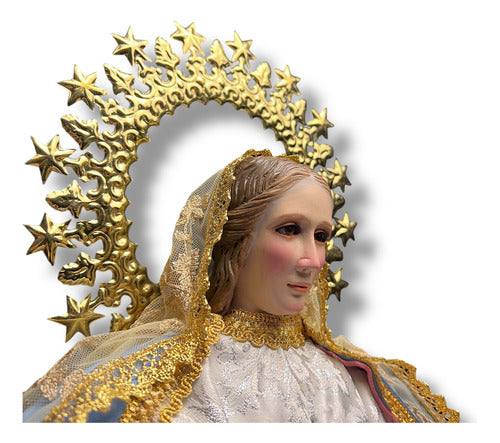 Virgen De La Encarnación Para Vestir Y Bruñida 70cm