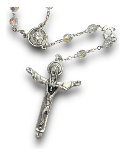 Rosario Misionero De Cristal Italiano 47cm