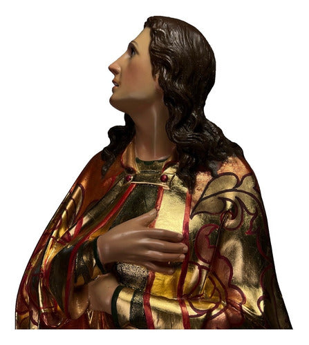 San Juan Evangelista De 124cm Policromado Y Estofado En Oro