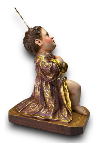 Niño Jesús Pasionista Nazareno Talla En Madera Estofado 25cm