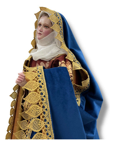 Dolorosa O Virgen De Los Dolores Para Vestir Y Bruñida 60cm