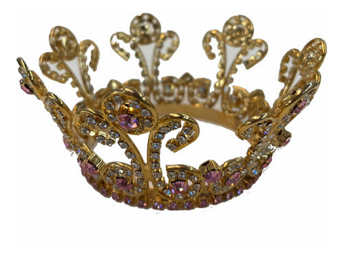 Corona Reinal #7 Bañada En Oro Cristal Cortado