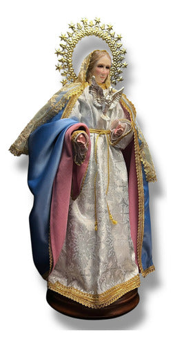 Virgen De La Encarnación Para Vestir Y Bruñida 70cm