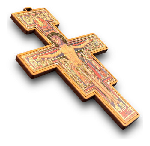 Cruz De San Damian Decorado Dorado 10cm