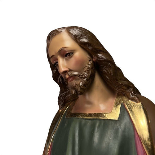 San José 107cm Policromía Al Óleo Con Hoja De Oro