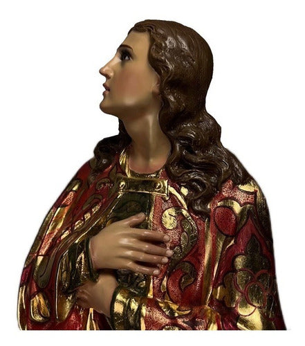 San Juan Evangelista De 101cm Policromado Y Estofado En Oro