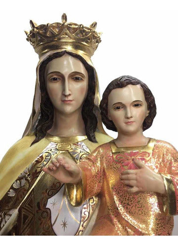 Escultura De Nuestra Señora Del Carmen 112cm Hoja De Oro