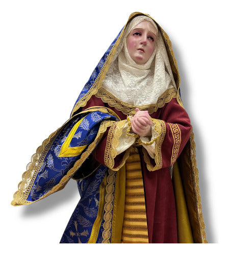 Dolorosa O Virgen De Los Dolores Para Vestir Y Bruñida 120cm