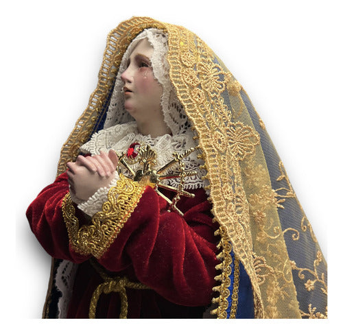 Virgen De Los Dolores Para Vestir Talla En Madera 50cm