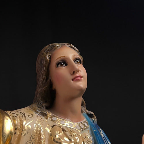 Asunción De María 81cm Óleo Y Hoja De Oro