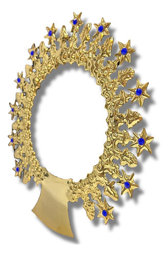 Aureola 20cm Bañada En Oro Para Imágenes De La Virgen Maria