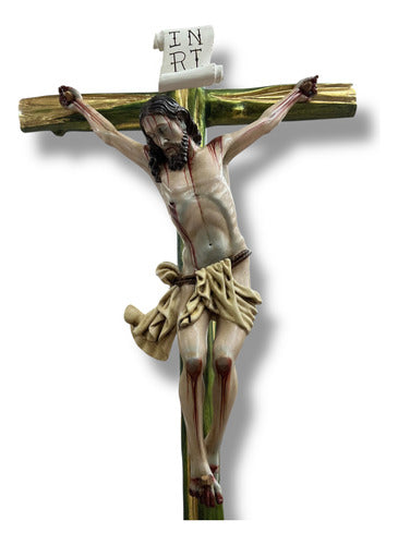 Calvario Tallado En Madera Decorado Con Oro Fino 77cm