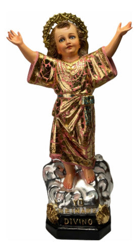 Divino Niño Jesús 90cm Estofado En Hoja De Oro