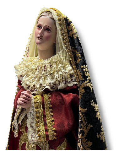 Dolorosa O Virgen De Los Dolores Para Vestir Y Bruñida 60cm