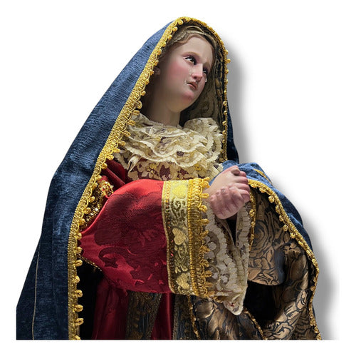 Dolorosa O Virgen De Los Dolores Para Vestir Y Bruñida 60cm