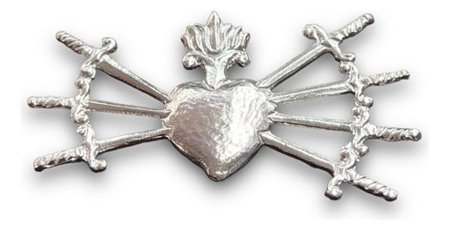 Corazón De 7 Dagas O Dolores De La Virgen En Plata #6