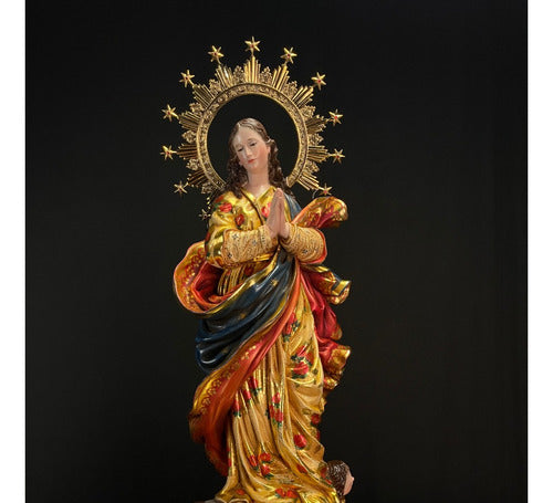 Inmaculada Concepcion De Maria  Talla  Madera 87cm Oro Fino