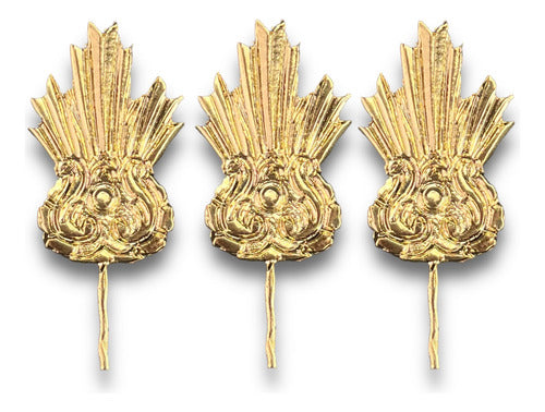 Juego De 3 Potencias Chapa De Oro 4cm